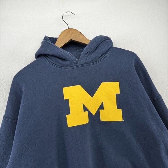 Vintage Other - Vintage Michigan Wolverines Hoodie Men's 2XL Blue Graphic Sweatshirt Center